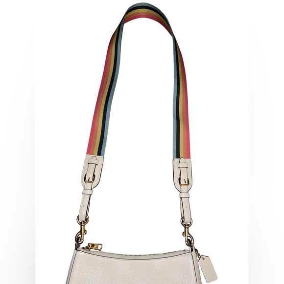 COACH JES BAGUETTE CROSSBODY PURSE W/RAINBOW STRAP & GOLD HARDWARE #C7265 - Picture 14 of 16